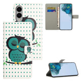 EIDERWOOD Samsung Galaxy S25 Edge Konstläder Plånboksfodral med Stativfunktion - Sovande Uggla