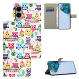 EIDERWOOD Samsung Galaxy S25 Edge Konstläder Plånboksfodral med Stativfunktion - Ugglor