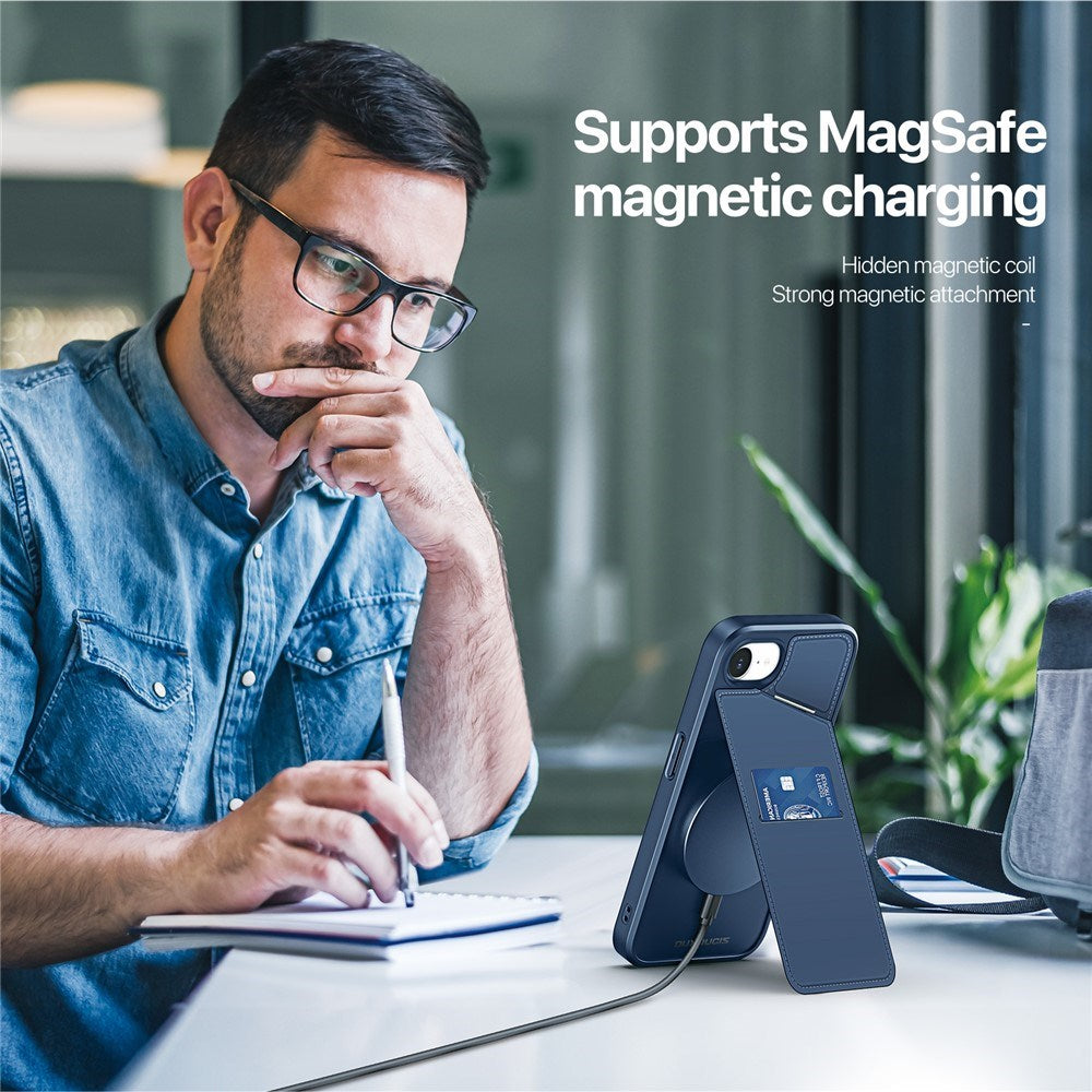 iPhone 17e / 16e DUX DUCIS Skal med Korthållare & RFID-Blockering - MagSafe Kompatibel - Blå