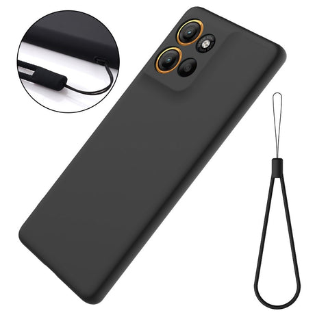 EIDERWOOD Motorola Moto G15 Power Fodrat Silikon Skal med Rem - Svart