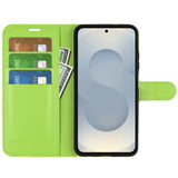 EIDERWOOD Samsung Galaxy S25 Edge Litchi Konstläder Fodral med Plånbok - Grön