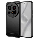 EIDERWOOD Xiaomi 15 Ultra Brushed Carbon Fiber Flexibelt Plast Skal - Svart