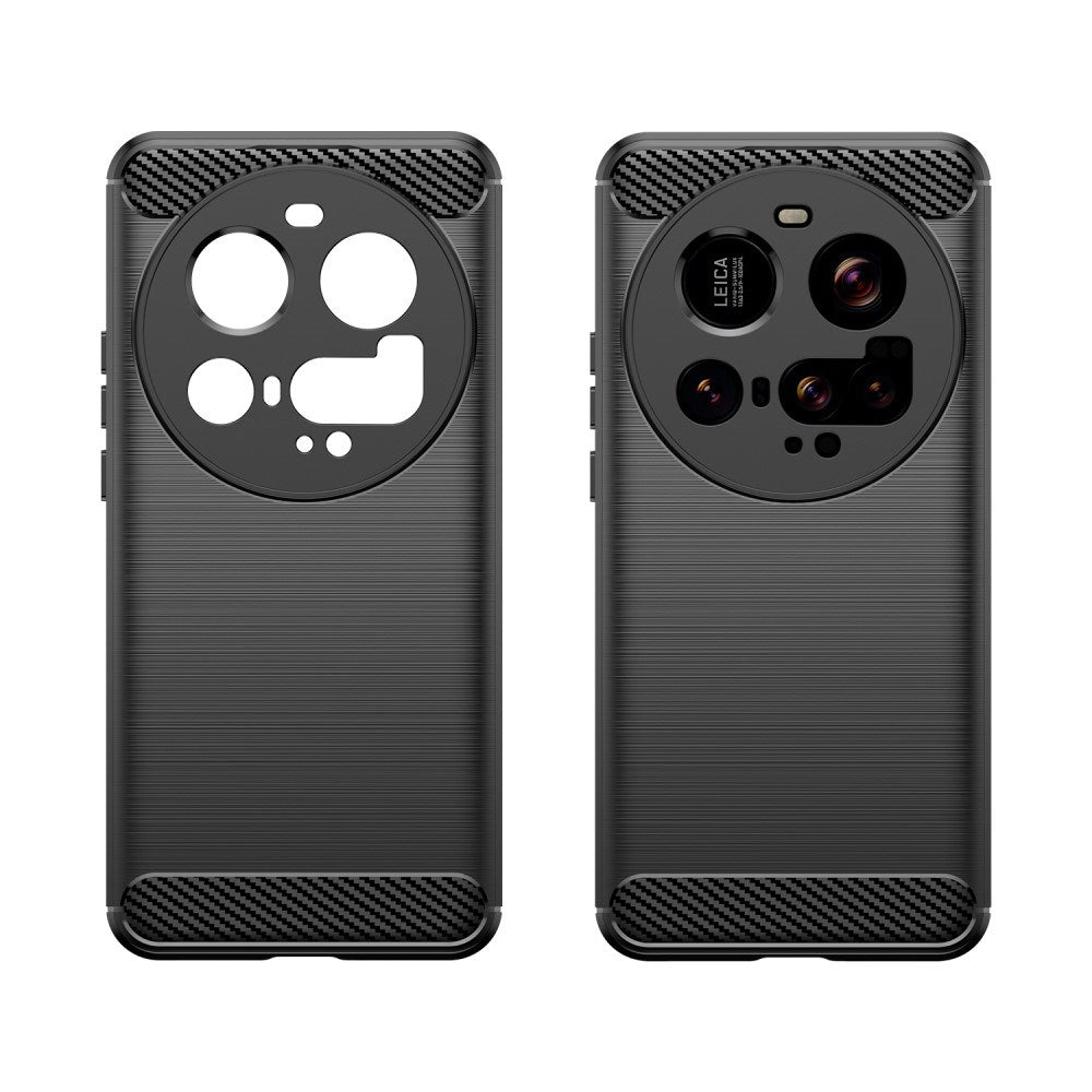 EIDERWOOD Xiaomi 15 Ultra Brushed Carbon Fiber Flexibelt Plast Skal - Svart