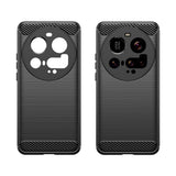 EIDERWOOD Xiaomi 15 Ultra Brushed Carbon Fiber Flexibelt Plast Skal - Svart