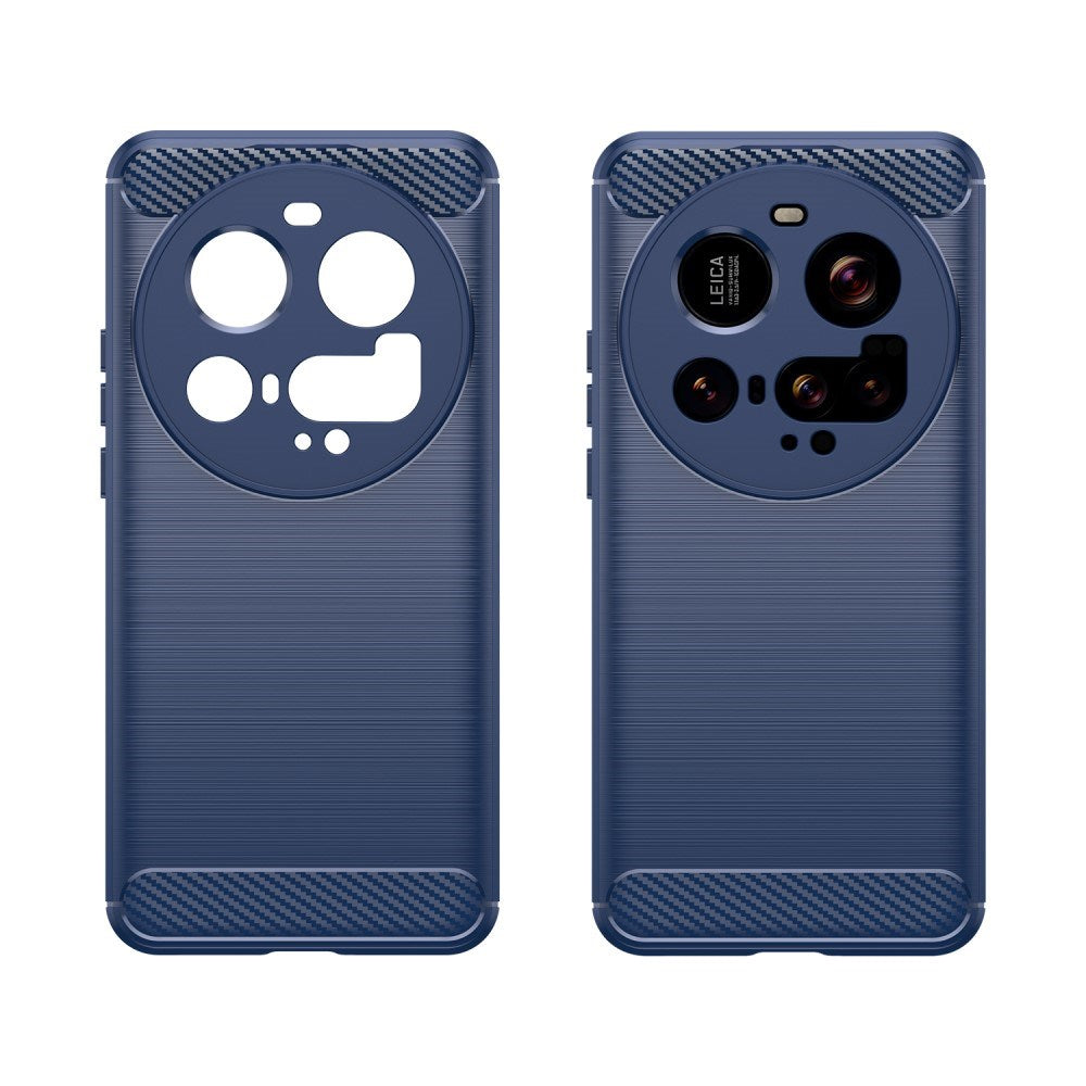 EIDERWOOD Xiaomi 15 Ultra Brushed Carbon Fiber Flexibelt Plast Skal - Blå