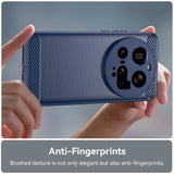 EIDERWOOD Xiaomi 15 Ultra Brushed Carbon Fiber Flexibelt Plast Skal - Blå