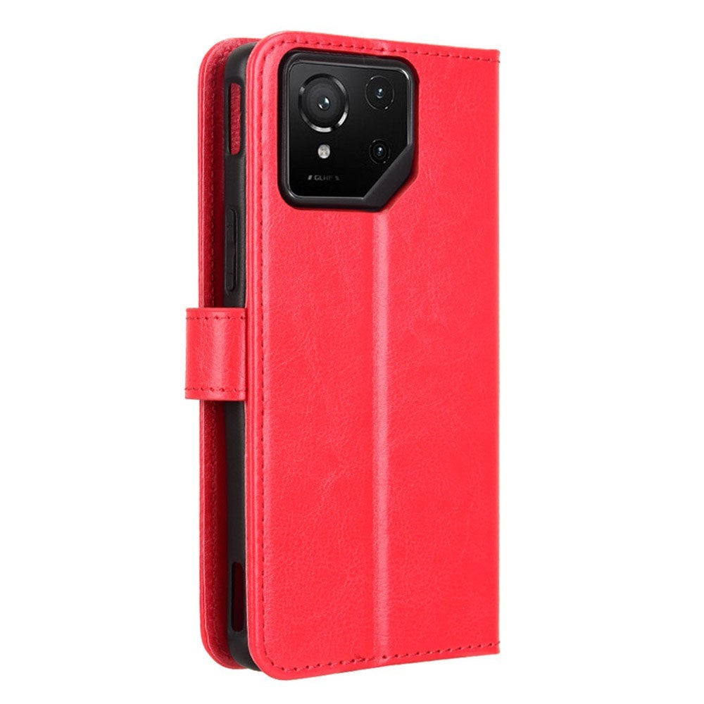 EIDERWOOD Asus ROG Phone 9 (5G) / 9 Pro (5G) Konstläder Flip Fodral m. Korthållare & Ställfunktion - Röd