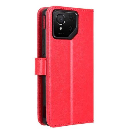 EIDERWOOD Asus ROG Phone 9 (5G) / 9 Pro (5G) Konstläder Flip Fodral m. Korthållare & Ställfunktion - Röd