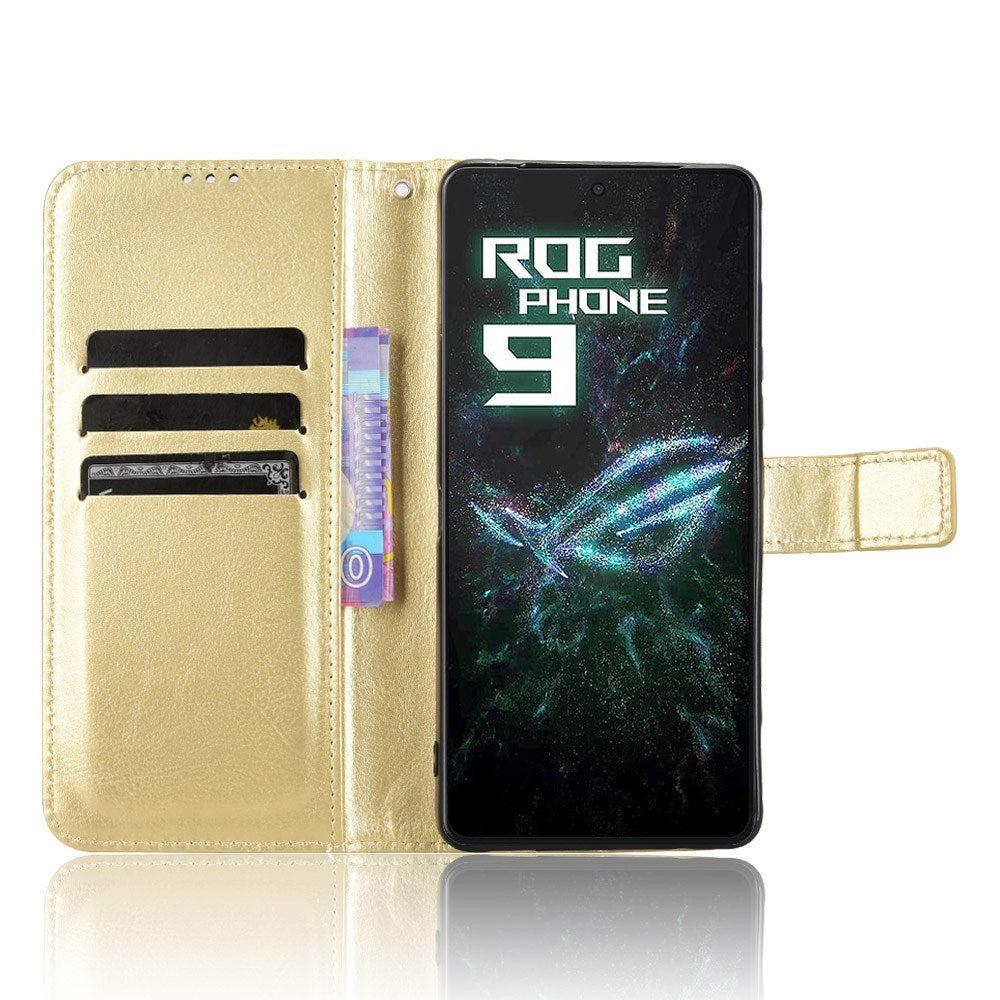 EIDERWOOD Asus ROG Phone 9 (5G) / 9 Pro (5G) Konstläder Flip Fodral m. Korthållare & Ställfunktion - Guld