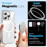 NORTHJO iPhone 16 Pro 360° Skyddsset med Kameralinsskydd & Skärmskydd & Hybrid Skal - MagSafe Kompatibel - Genomskinlig