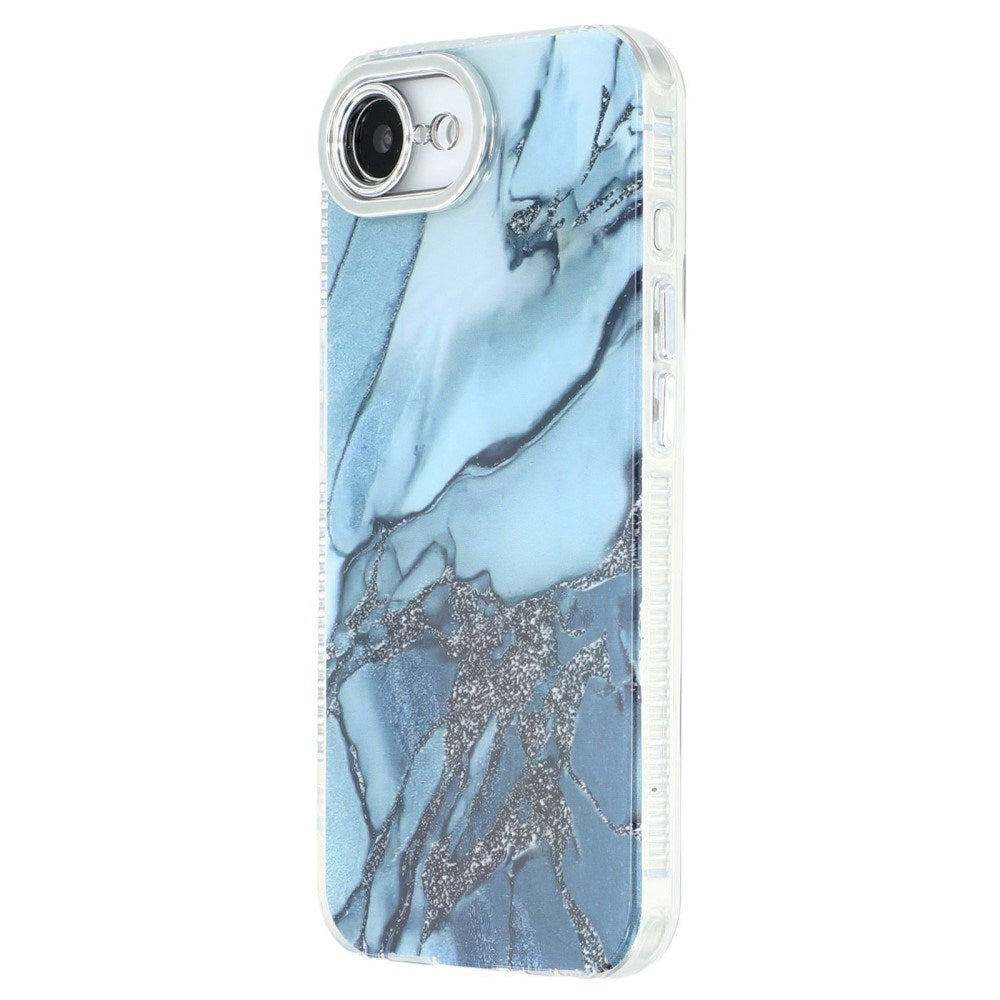 EIDERWOOD iPhone 16e Hybrid Skal med Marmordesign - Blå