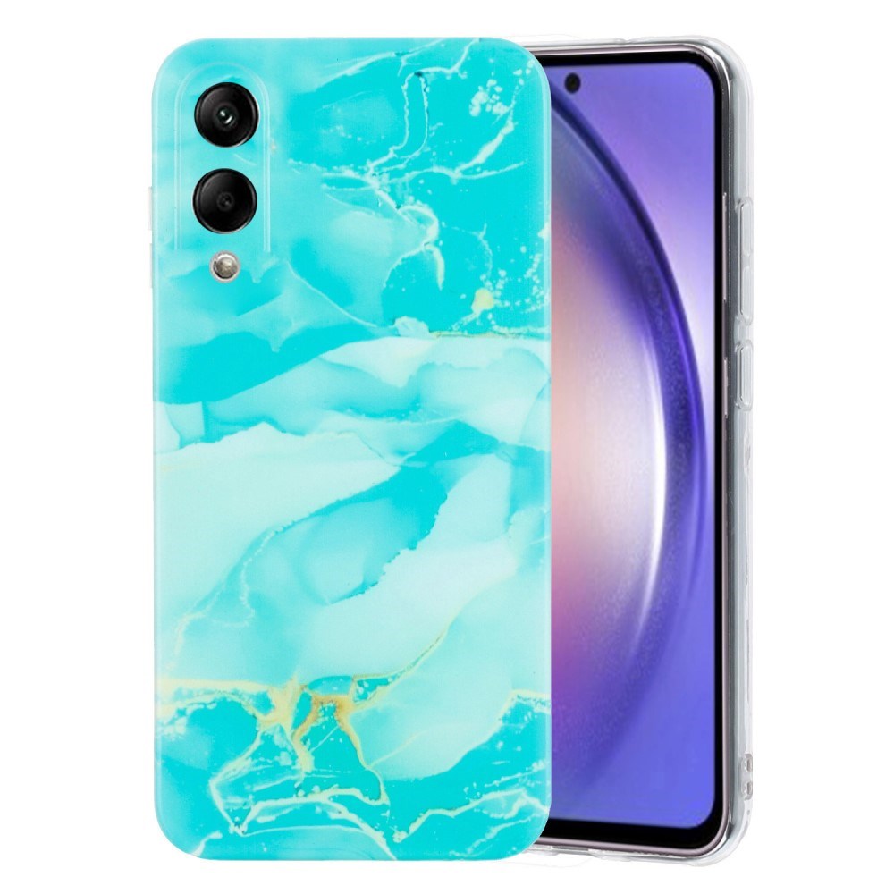 EIDERWOOD Samsung Galaxy S25 Edge Flexibelt Plast Skal m- Marmormönster - Turkos