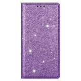 EIDERWOOD Samsung Galaxy S25 Edge Konstläder Flip Fodral med Plånbok - Glitter - Lilla