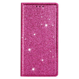 EIDERWOOD Samsung Galaxy S25 Edge Konstläder Flip Fodral med Plånbok - Glitter - Rosa