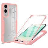 EIDERWOOD Samsung Galaxy S25 Edge Fodral med Full Skydd och Skärmskyddsfilm - Gjennomsiktig / Rosa Kant