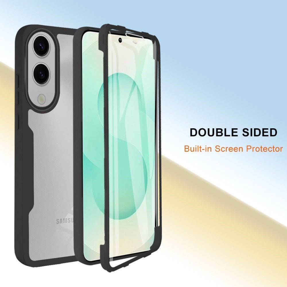 EIDERWOOD Samsung Galaxy S25 Edge Fodral med Full Skydd och Skärmskyddsfilm - Gjennomsiktig / Lila Kant