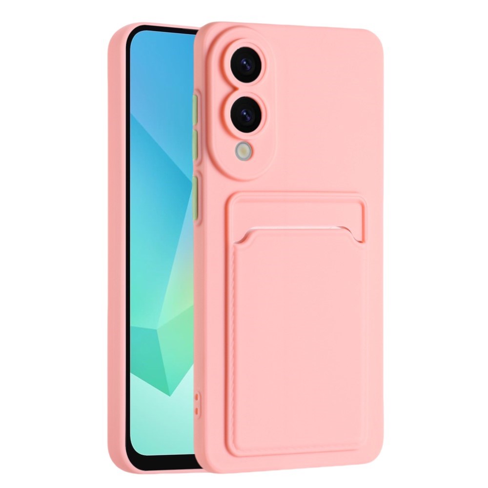 EIDERWOOD Samsung Galaxy S25 Edge Flexibelt Plast Skal med Korthållare - Rosa