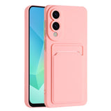 EIDERWOOD Samsung Galaxy S25 Edge Flexibelt Plast Skal med Korthållare - Rosa