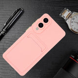 EIDERWOOD Samsung Galaxy S25 Edge Flexibelt Plast Skal med Korthållare - Rosa