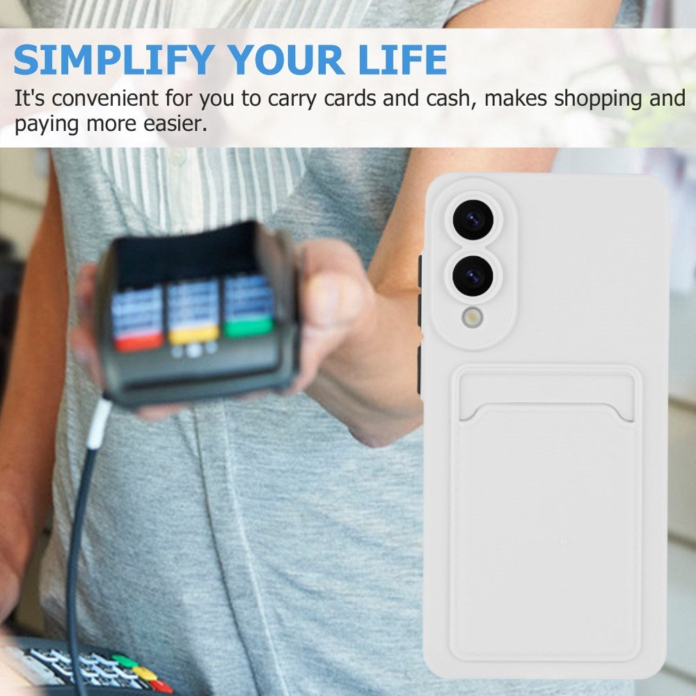 EIDERWOOD Samsung Galaxy S25 Edge Flexibelt Plast Skal med Korthållare - Vit