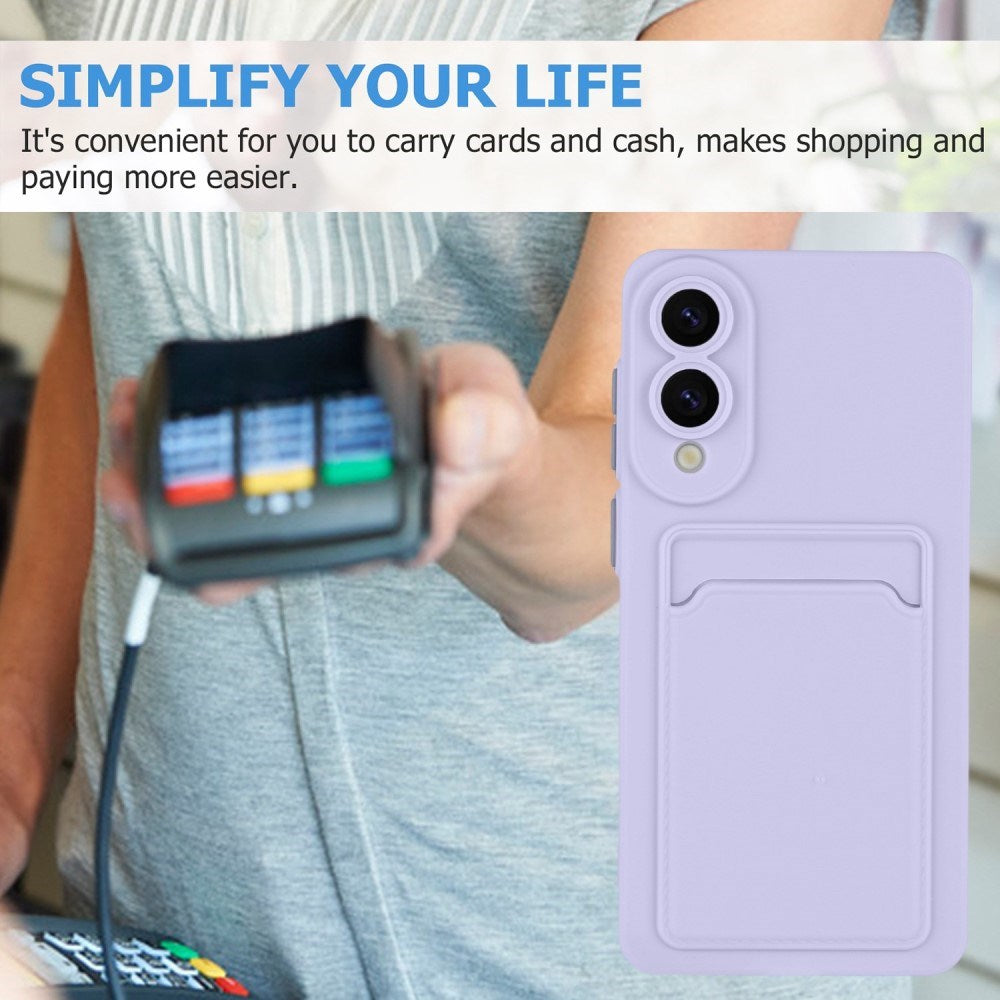 EIDERWOOD Samsung Galaxy S25 Edge Flexibelt Plast Skal med Korthållare - Lila