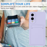 EIDERWOOD Samsung Galaxy S25 Edge Flexibelt Plast Skal med Korthållare - Lila