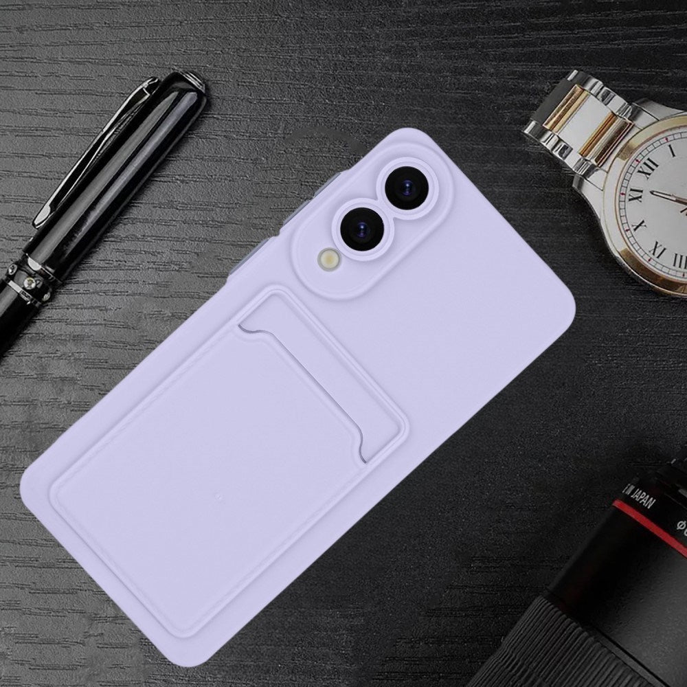 EIDERWOOD Samsung Galaxy S25 Edge Flexibelt Plast Skal med Korthållare - Lila