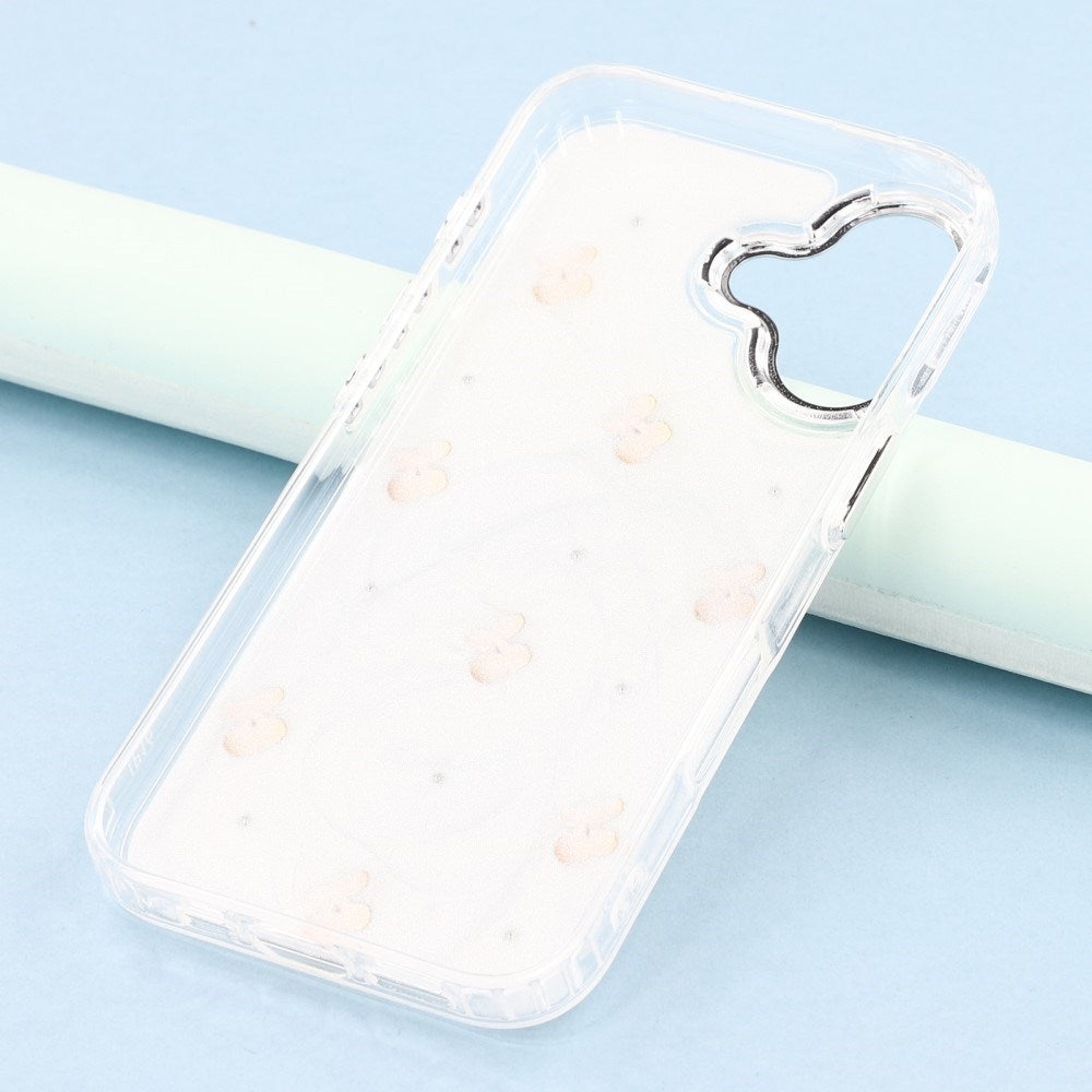 EIDERWOOD iPhone 16 Hybrid Skal med 3D Körsbär - Silver