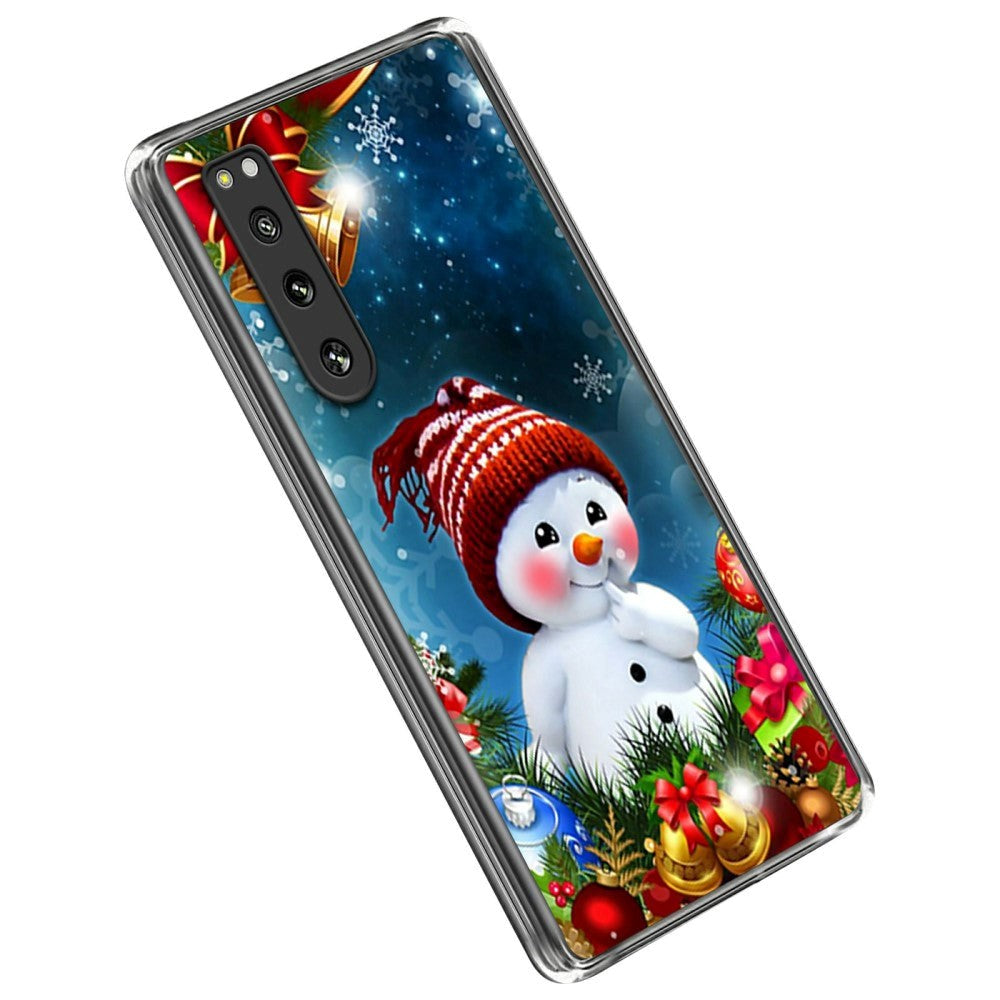 Sony Xperia 5 IV Flexibel Plast Jul Skal - Söt Snögubbe