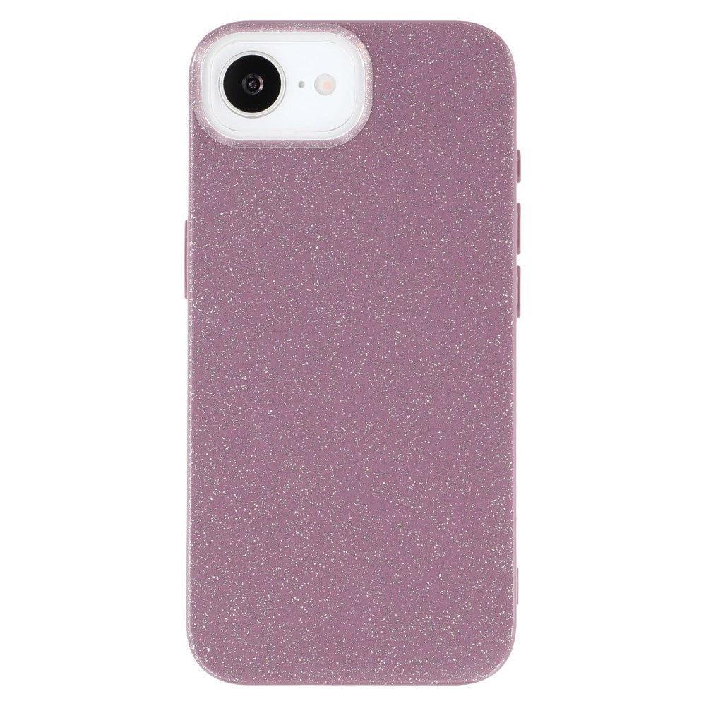 EIDERWOOD IPhone 16e Flexibelt Plast Skal med Glitter - Rosa