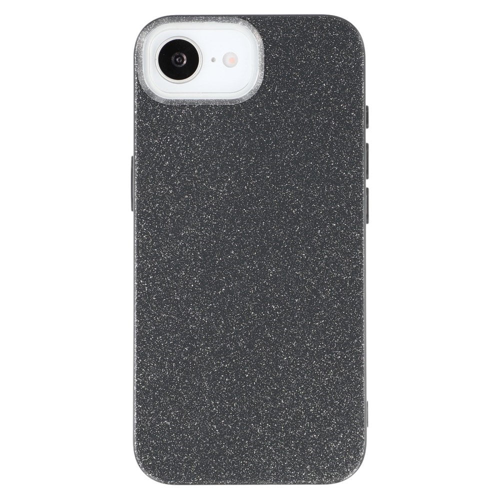EIDERWOOD IPhone 16e Flexibelt Plast Skal med Glitter - Svart
