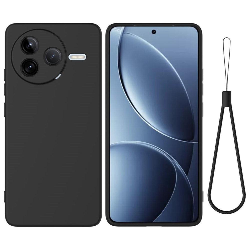 Xiaomi Poco F7 Pro EIDERWOOD Silikon Skal m. Rem - Svart