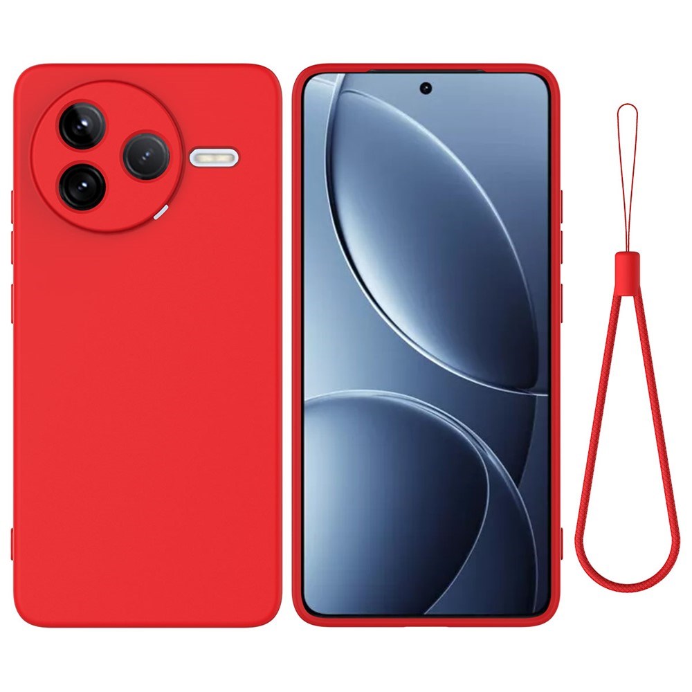 Xiaomi Poco F7 Pro EIDERWOOD Silikon Skal m. Rem - Röd