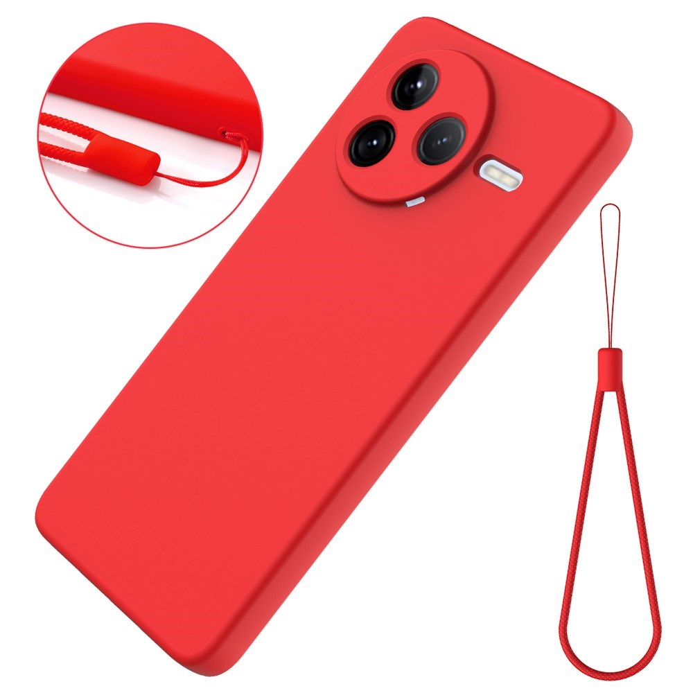 Xiaomi Poco F7 Pro EIDERWOOD Silikon Skal m. Rem - Röd