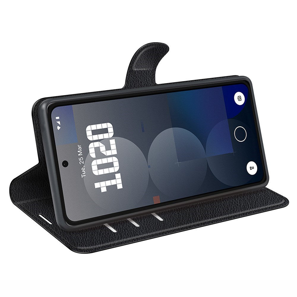 EIDERWOOD Nothing Phone (3a) Pro Konstläder Fodral med Korthållare & Ställfunktion - Svart