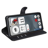 EIDERWOOD Nothing Phone (3a) Konstläder Fodral med Korthållare & Ställfunktion - Svart