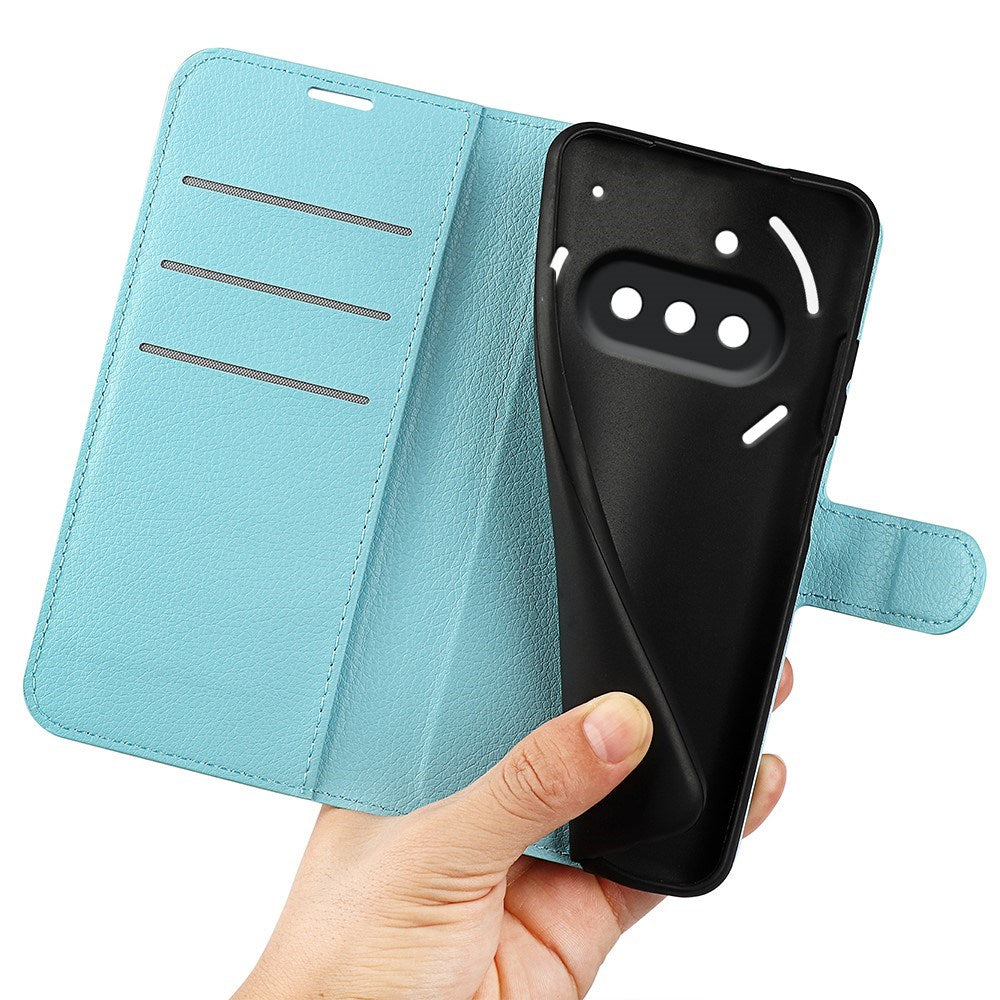 EIDERWOOD Nothing Phone (3a) Konstläder Fodral med Korthållare & Ställfunktion - Blå