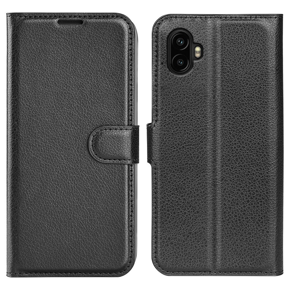 EIDERWOOD Samsung Galaxy Xcover 7 Pro Konstläder Flip Fodral m. Korthållare & Ställfunktion - Svart