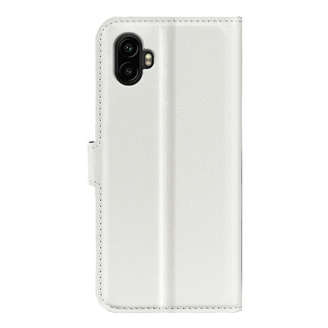 EIDERWOOD Samsung Galaxy Xcover 7 Pro Konstläder Flip Fodral m. Korthållare & Ställfunktion - Vit