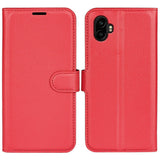 EIDERWOOD Samsung Galaxy Xcover 7 Pro Konstläder Flip Fodral m. Korthållare & Ställfunktion - Röd