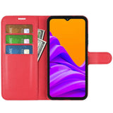 EIDERWOOD Samsung Galaxy Xcover 7 Pro Konstläder Flip Fodral m. Korthållare & Ställfunktion - Röd