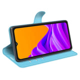 EIDERWOOD Samsung Galaxy Xcover 7 Pro Konstläder Flip Fodral m. Korthållare & Ställfunktion - Blå