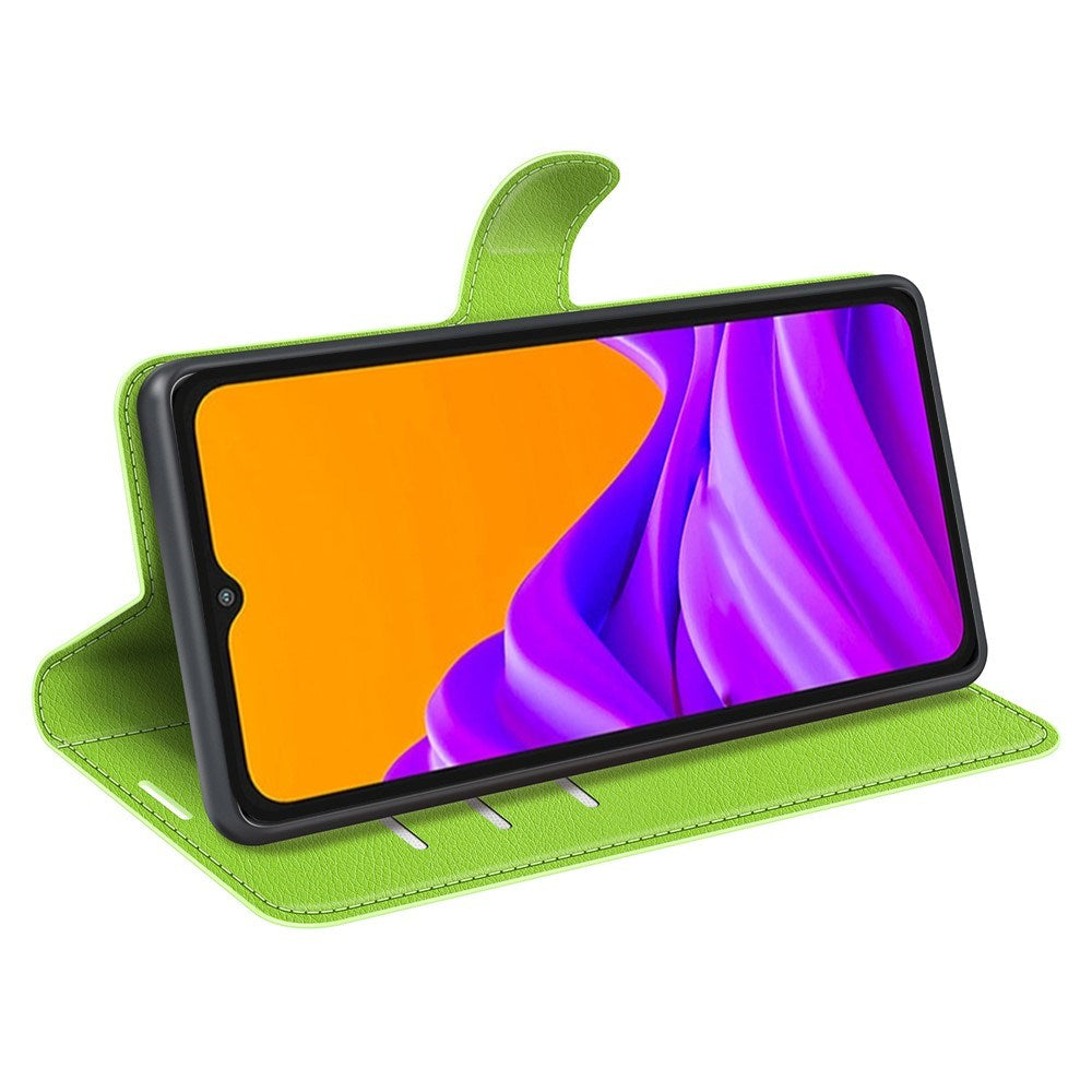 EIDERWOOD Samsung Galaxy Xcover 7 Pro Konstläder Flip Fodral m. Korthållare & Ställfunktion - Grön