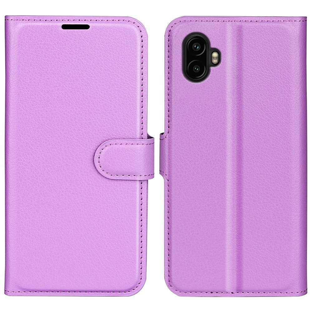 EIDERWOOD Samsung Galaxy Xcover 7 Pro Konstläder Flip Fodral m. Korthållare & Ställfunktion - Lila