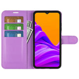 EIDERWOOD Samsung Galaxy Xcover 7 Pro Konstläder Flip Fodral m. Korthållare & Ställfunktion - Lila