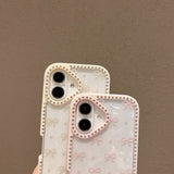 EIDERWOOD iPhone 16 Hybrid Skal med Rosetter och Strass - Genomskinlig / Lila