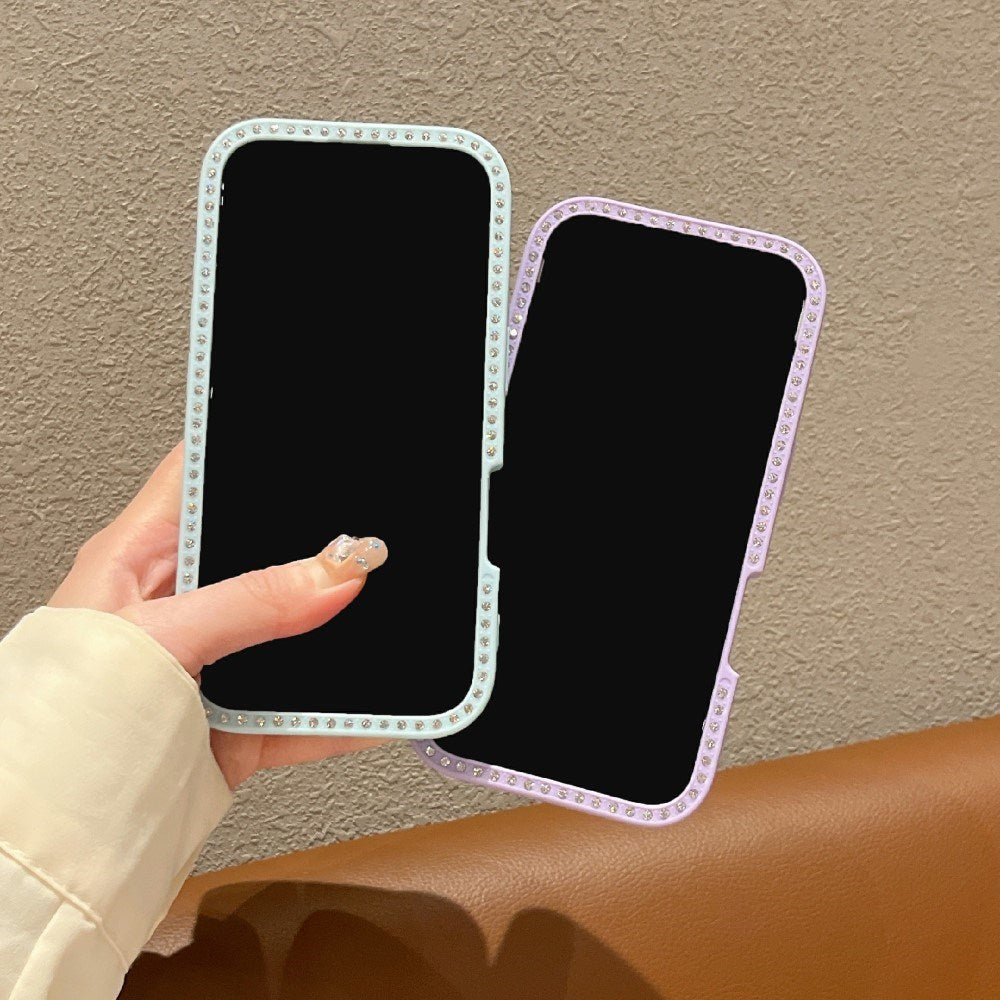 EIDERWOOD iPhone 16 Hybrid Skal med Rosetter och Strass - Genomskinlig / Blå