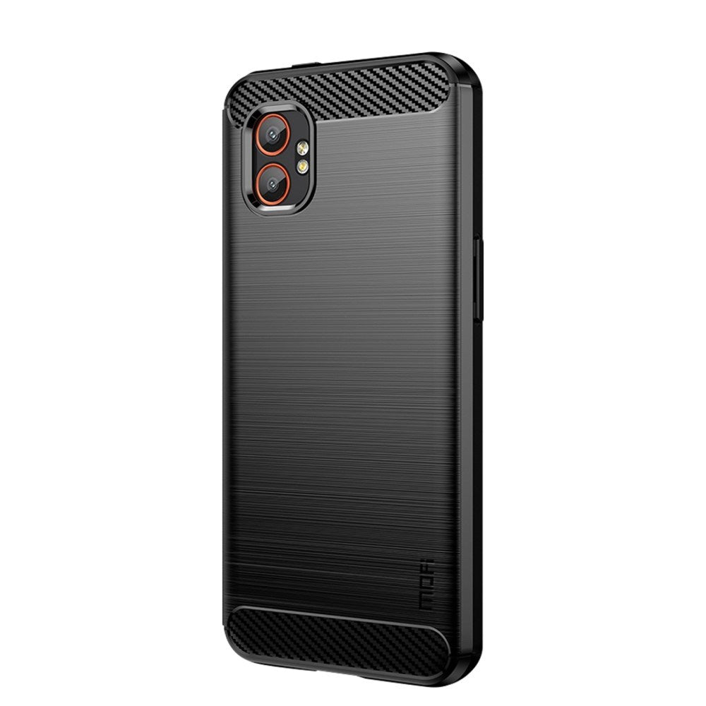 EIDERWOOD Samsung Galaxy Xcover 7 Pro Brushed Carbon Fiber Flexibelt Plast Skal - Svart