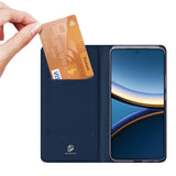 Xiaomi Poco F7 Pro EIDERWOOD Konstläder Fodral m. Korthållare & Ställfunktion – Blå