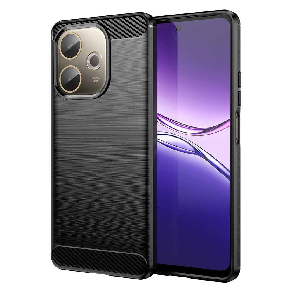 Oppo A5 Pro (4G / 5G) EIDERWOOD Brushed Carbon Fiber Plast Skal - Svart